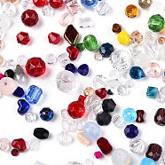 Mixed Style Painted Glass Beads, Mixed Shapes, Mixed Color, 4~20x4~12x3.5~11mm, Hole: 0.8~1.6mm, about 555pcs/500g(GLAA-T029-19)
