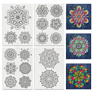 4 Sheets 11.6x8.2 Inch Stick and Stitch Embroidery Patterns, Non-woven Fabrics Water Soluble Embroidery Stabilizers, Floral, 297x210mmm(DIY-WH0455-128)