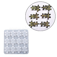 DIY Quote Couple Pendant Silicone Molds, Resin Casting Molds, for UV Resin, Epoxy Resin Jewelry Making, Puzzle Pattern, 122x122x5mm, Hole: 2mm, Inner Diameter: 24x31mm(DIY-G079-10A)