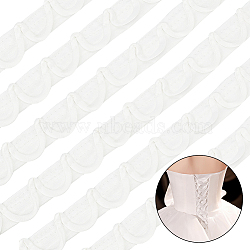 Women's Wedding Dress Zipper Replacement, Dress Loops Adjustable Fit Satin Corset Back, Lace-up Formal Prom Dress, White, 24~26.5x2.5mm(SRIB-WH0012-08)