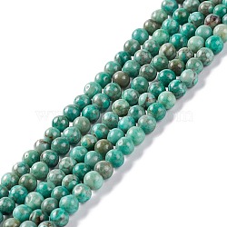Natural Maifanite/Maifan Stone Beads Strands, Dyed, Round, Green, 4~4.5mm, Hole: 1mm, about 91~100pcs/strand, 14.96~15.35 inch(38~39cm)(X-G-P451-01C-E)