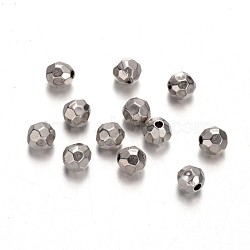 Faceted Round CCB Plastic Beads, Platinum, 6mm, Hole: 1.5mm(CCB-D003-02)
