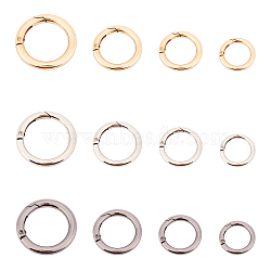 Alloy Spring Gate Ring, O Rings, Mixed Color, 7.4x7.2x1.7cm, 24pcs/box(PALLOY-PH0013-31)