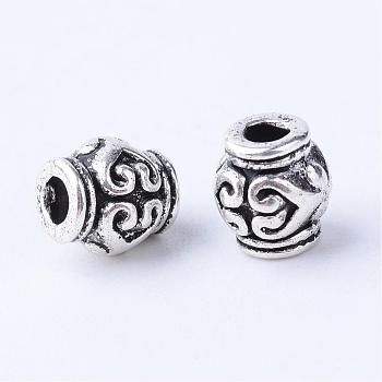 Tibetan Style Alloy Beads, Vase, Cadmium Free & Lead Free, Antique Silver, 7x6mm, Hole: 2mm, about 1610pcs/1000g