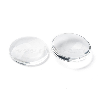 Прозрачные стеклянные кабошоны(X-GGLA-R026-25mm)-3