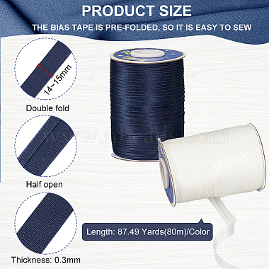 2 Rolls 2 Colors 80M Polyester Satin Ribbons(OCOR-BC0006-13)-2