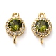 Brass Pave Cubic Zirconia Connector Charms(KK-D093-09G-05)-1