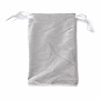 Velvet Jewelry Drawstring Bags, with Satin Ribbon, Rectangle, Silver, 15x10x0.3cm