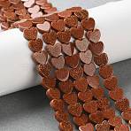 Synthetic Goldstone Beads Strands, Heart, 6x6x2mm, Hole: 0.7mm, about 71pcs/strand, 15.55''(39.5cm)(G-M403-A50-02B)