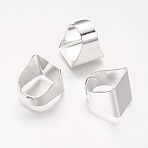 Brass Ring Shanks, Pad Ring Base Findings, For Jewelry Making, Adjustable, Square, Silver Color Plated, Inner Diameter: 17x19mm, Tray: 19x20mm(KK-A017-S)