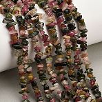 Natural Multicolor Tourmaline Beads Strands, Chip, 3~4x4~13x1.5~4mm, Hole: 0.5~0.6mm, 27.44~30.39''(69.7~77.2cm)(GG-CBAE051-A05-01)