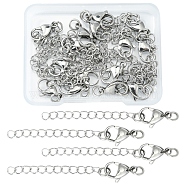 15Pcs 304 Stainless Steel Chain Extender, End Chains, Stainless Steel Color, 58mm(STAS-FS0001-29)