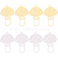 20Pcs 2 Colors 304 Stainless Steel Pendants, Mushroom with Star & Moon Charms, Golden & Stainless Steel Color, 24.5x16x1mm, Hole: 1.5mm, 10pcs/color(STAS-SZ0003-13)