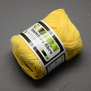 Soft Baby Yarns, with Bamboo Fibre and Silk, Yellow, 1mm, about 140m/roll, 50g/roll, 6rolls/box(YCOR-R024-ZM027A)