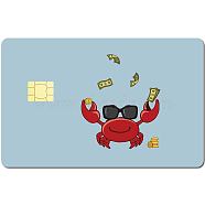 Rectangle PVC Plastic Waterproof Card Stickers, Self-adhesion Card Skin for Bank Card Decor, Crab, 186.3x137.3mm(DIY-WH0432-181)