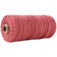 Cotton String Threads for Crafts Knitting Making, Indian Red, 3mm, about 109.36 Yards(100m)/Roll(KNIT-PW0001-01-38)