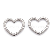 304 Stainless Steel Linking Rings, Heart, Stainless Steel Color, 23x26x2mm(STAS-M291-01B-P)