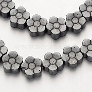 Non-magnetic Synthetic Hematite Beads Strands, Flower, Original Color, 8x3mm, Hole: 1mm, about 54pcs/strand, 15.7 inch(G-F300-07-09)