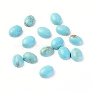 Natural Magnesite Cabochons, Dyed, Oval, Deep Sky Blue, 10x8x4mm(X-TURQ-L031-038A-01)
