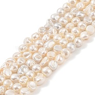 Electroplated Shell Pearl Beads Strands, Nuggets, PeachPuff, 7~8.5x8.5~11x6~8.5mm, Hole: 1mm, about 47pcs/strand, 15.75 inch(40cm)(BSHE-C006-01C)