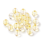 Glass Beads, Round, Champagne Yellow, 8mm, Hole: 1.4mm(GLAA-C021-01J)