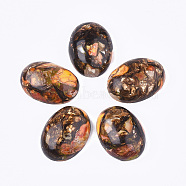 Assembled Synthetic Imperial Jasper and Bronzite  Cabochons, Dyed, Oval, Orange, 25~25.5x18~18.5x7~7.5mm(G-S329-080H)