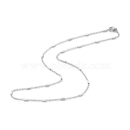 304 Stainless Steel Satellite Chain Necklace for Men Women, Stainless Steel Color, 17.87 inch(45.4cm)(STAS-B039-13P)
