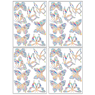 Rainbow Prism Plastic Electrostatic Glass Window Stickers, Butterfly Waterproof Laser Static Stickers, for DIY Scrapbook Decorations, Colorful, 300x220x0.2mm(DIY-WH0502-28)