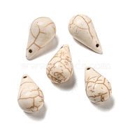 Synthetic Howlite Pendants, Teardrop Charms, 18~18.5x10mm, Hole: 1mm(G-G075-10A)