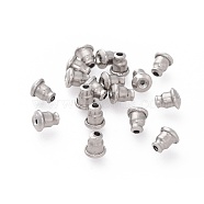 304 Stainless Steel Ear Nuts, Earring Backs, Gunmetal, 6x5mm, Hole: 1.2mm, Fit For 0.6~0.7mm Pin(STAS-G205-11B)