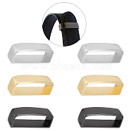 6Pcs 6 Style Zinc Alloy Loop Keepers, Men's Belt Buckle, Rectangle, Mixed Color, 39~43.5x10.5~11.5x16.5~18.5mm, 1pc/style(FIND-WR0008-16)