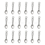 Tibetan Style Alloy Pendants, Kitchen Utensil Pendants, Waitress Charms, Lead Free and Cadmium Free, Silverware, Antique Silver, 24x6x2mm, Hole: 2mm(LF0974Y)