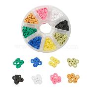 1120Pcs 8 Colors Handmade Polymer Clay Beads, Disc Heishi Beads, Mixed Color, 6x1mm, Hole: 2mm, 140pcs/color(CLAY-YW0001-14B)