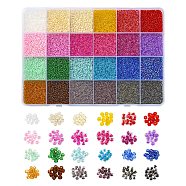 19200Pcs 24 Colors 12/0 Glass Seed Beads, Transparent, Round, Mixed Color, 2mm, Hole: 1mm, about 800Pcs/color(SEED-YW0001-87A)