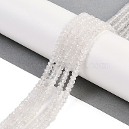 Natural White Jade Beads Strands, Faceted Rondelle, Dyed, White, 4~4.5x3mm, Hole: 1mm, about 112~121pcs/strand, 13.54''~13.98''(34.4~35.5cm)(G-Z069-01A)