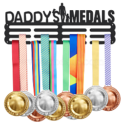 Daddy's Medal Theme Iron Medal Hanger Holder Display Wall Rack, with Screws, Human Pattern, 150x400mm(ODIS-WH0021-495)