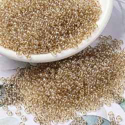 MIYUKI Round Rocailles Beads, Japanese Seed Beads, (RR2439) Light Smoky Topaz Gold Luster, 8/0, 3mm, Hole: 1mm, about 422~455pcs/bottle, 10g/bottle(SEED-JP0009-RR2439)