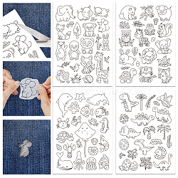 4 Sheets 11.6x8.2 Inch Stick and Stitch Embroidery Patterns, Non-woven Fabrics Water Soluble Embroidery Stabilizers, 297x210mmm(DIY-WH0455-015)