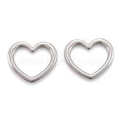 Non-Tarnish 304 Stainless Steel Linking Rings, Heart, Stainless Steel Color, 23x26x2mm(STAS-M291-01B-P)