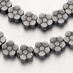 Non-magnetic Synthetic Hematite Beads Strands, Flower, Original Color, 8x3mm, Hole: 1mm, about 54pcs/strand, 15.7 inch(G-F300-07-09)