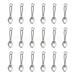 Tibetan Style Alloy Pendants, Kitchen Utensil Pendants, Waitress Charms, Lead Free and Cadmium Free, Silverware, Antique Silver, 24x6x2mm, Hole: 2mm(LF0974Y)