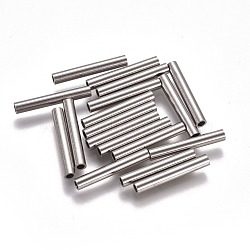 Non-Tarnish 304 Stainless Steel Tube Beads, Stainless Steel Color, 20x3mm, Hole: 2mm(STAS-F224-01P-F)