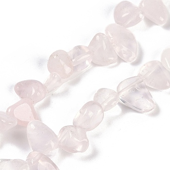 Natural Rose Quartz Nuggets Beads Strands, 7.5~11.5x9~13x4~6.5mm, Hole: 0.8~1mm, about 62~68pcs/strand, 14.96~15.55''(38~39.5cm)