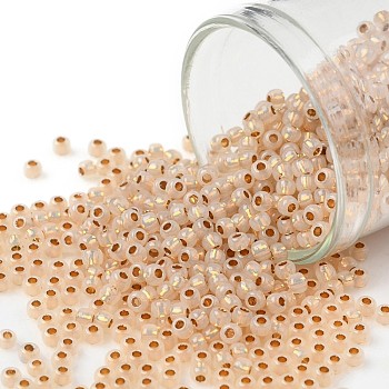 TOHO Round Seed Beads, Japanese Seed Beads, (751) 24K Gold Lined Opal, 11/0, 2.2mm, Hole: 0.8mm, about 5555pcs/50g