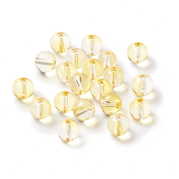 Glass Beads, Round, Champagne Yellow, 8mm, Hole: 1.4mm