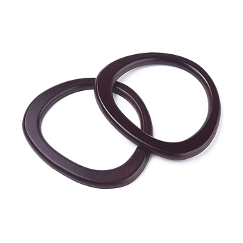 Wooden D Shaped Handles Replacement, for Handmade Bag Handbags Purse Handles, Coconut Brown, 146x128x9mm, Inner Size: 100x109mm