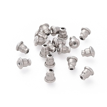 304 Stainless Steel Ear Nuts, Earring Backs, Gunmetal, 6x5mm, Hole: 1.2mm, Fit For 0.6~0.7mm Pin