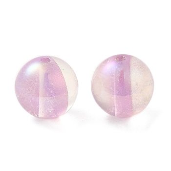 Two Tone Resin Beads, Round, Plum, 16x15.5mm, Hole: 2.5mm