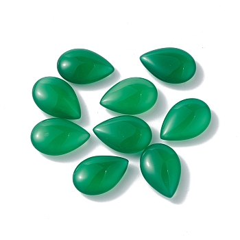 Natural Green Onyx Agate Beads, No Hole/Undrilled, Dyed & Heated, Teardrop, Green, 17.5x12x5mm