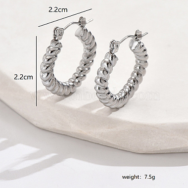 304 Stainless Steel Hoop Earrings(YY3113-1)-3